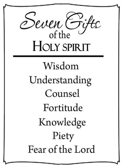 As with some of the other spiritual gifts, the gift of discernment of spirits is believed by some to have been necessary only until the bible was complete. VWAQ 7 Gifts of the Holy Spirit Wall Decal Bible The Seven ...