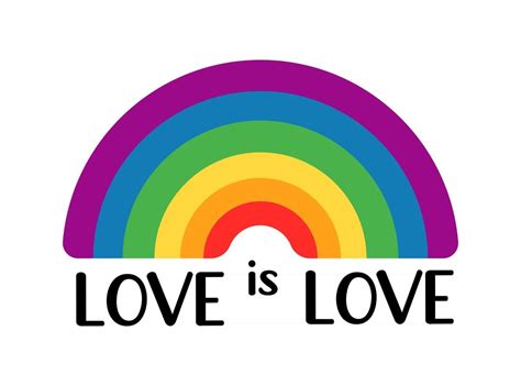 Love Is Love Quote Lgbt Rainbow With Color Flag Of Gay Lesbian