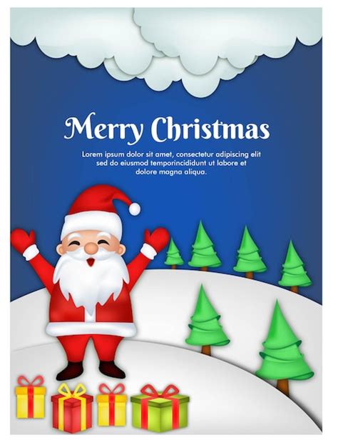 Premium Vector Merry Christmas Card Santa Claus Greeting Cards