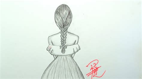 Show Drawing A Back Of A Girl Easy Step By Stepgirl From Back Drawing