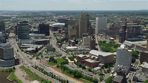 5k Stock Footage Aerial Video Of Downtown Newark High Rises And The New