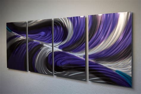 Echo Purple Abstract Metal Wall Art Contemporary Modern Decor