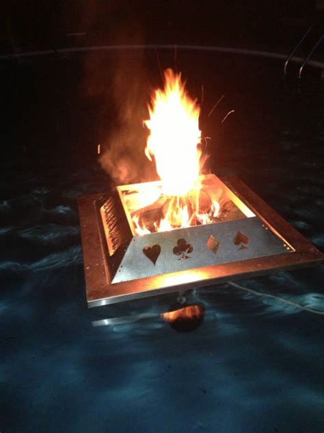 Deep is accented with a decorative crossweave pattern. PYRE Floating Fire Pit for Swimming Pools, Ponds, Lakes ...