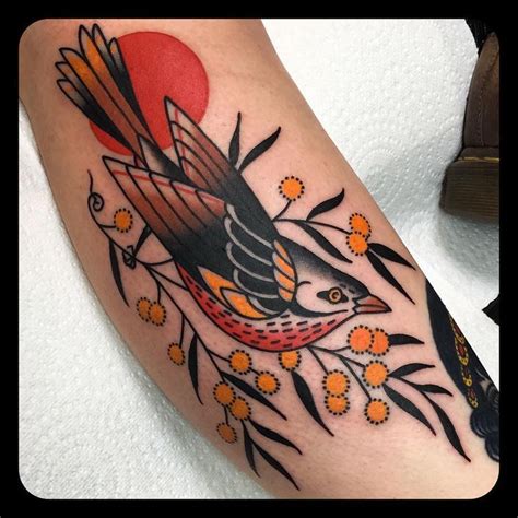 Lovely Traditional Bird Tattoo Black Bird Tattoo Robin Bird Tattoos Sleeve Tattoos