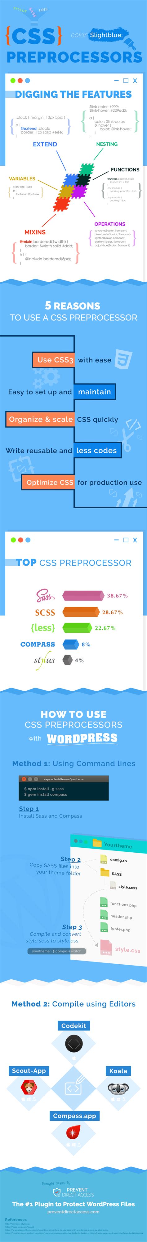 How To Use Css Preprocessors With Wordpress Infographic Learnwoo