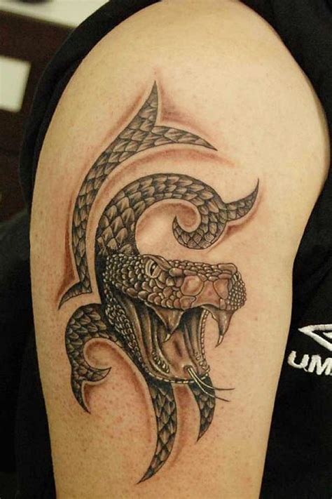 Snakehead tattoos have a lot of energy and movement. 30 Scary Snake Tattoos - SloDive
