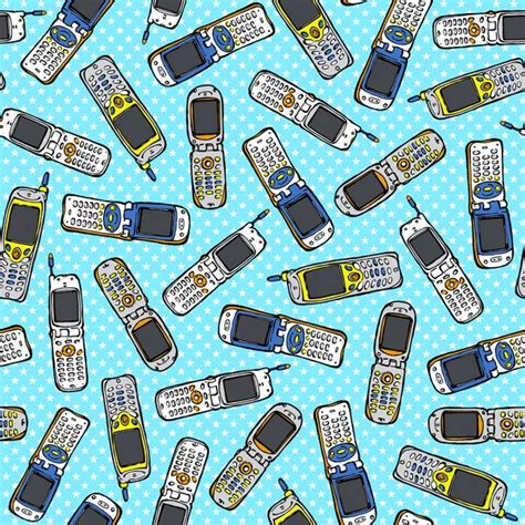 Smartphones And Cellphones Seamless Pattern — Stock Vector