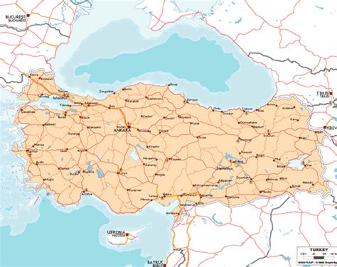 Road Map Of Turkey Turkey Atlas