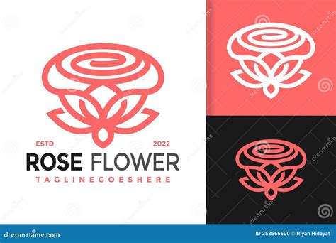 Beauty Rose Flower Logo Design Brand Identity Logos Vector Modern