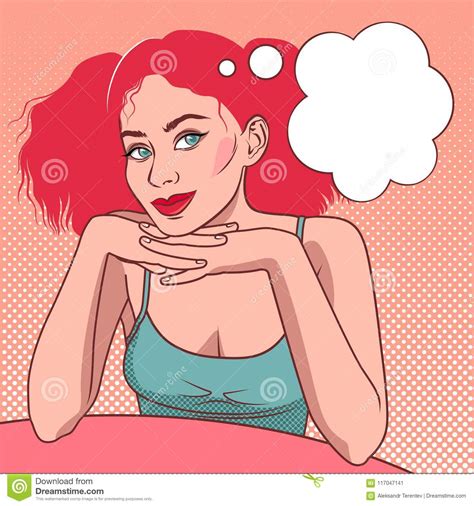 Red Haired Girl Resting Her Elbows On The Table With A Flirtatious Look