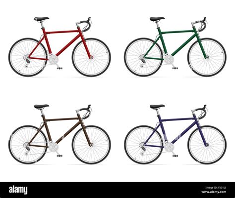 Road Bikes With Gear Shifting Vector Illustration Isolated On White