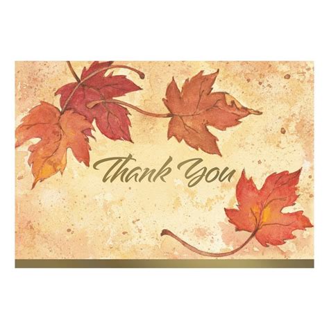 50ct Fall Leaves Thank You Cards Fall Cards Handmade Leaf Cards