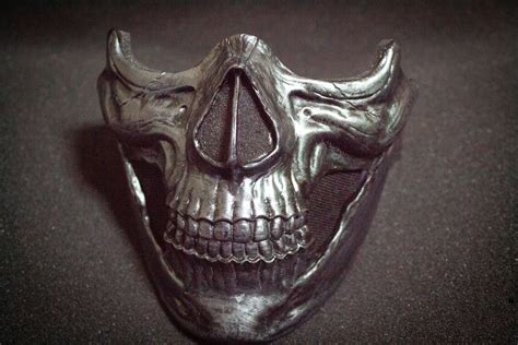 Silver Mask Human Skull Half Skull Mask Etsy