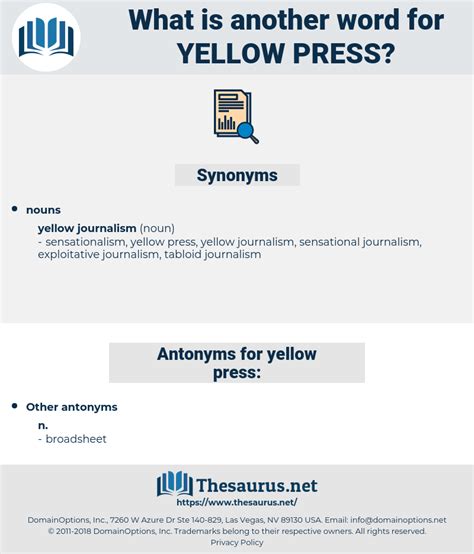 Yellow Press 6 Synonyms And 1 Antonyms