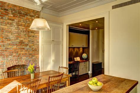 Traditional Dining Room By Ben Herzog Brick Fireplace Fireplace Design