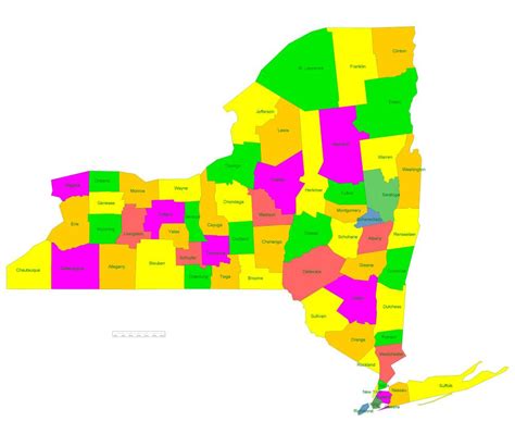 Free Vector Map New York State Us Counties Areas And Names Ai Pdf
