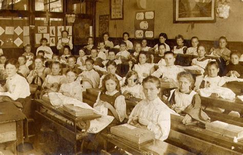 Pupils In A Needlework Lesson In Victorian Times Vintage School Old