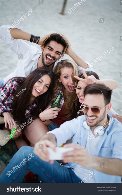 Group Happy Friends Having Fun Beach Stock Photo 647824999 Shutterstock