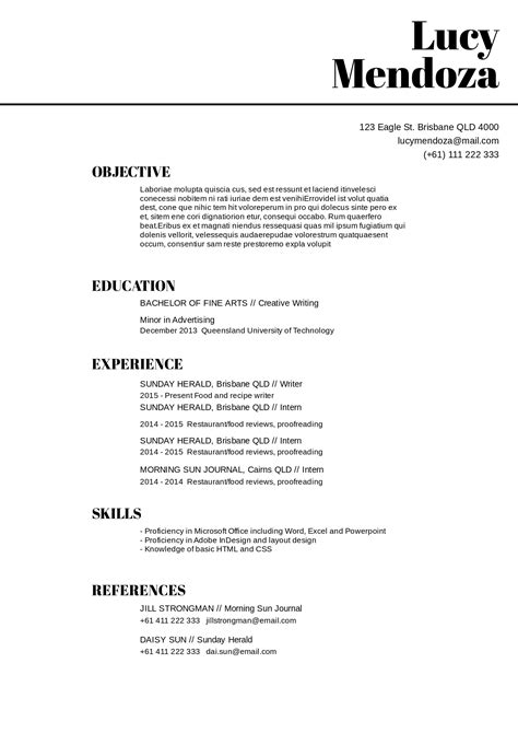 Printable Free Resume Templates