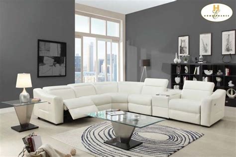 We set out the 39 different types of sectional sofas so you get an idea about your options and what to buy. - Modern White Leather Reclining Sectional Sofa Chaise ...