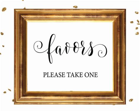 Favors Please Take One Diy Wedding Sign Printable Wedding