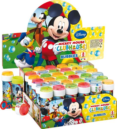 Disney Mickey Mouse Kids Blow Up Bubbles 60ml Puzzle Game On Top Lid