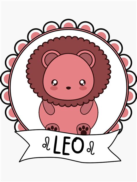 Kawaii Leo Zodiac Sign Sticker For Sale By Sleepycyclops Redbubble