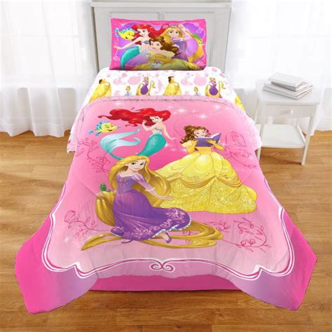 full size disney princess rapunzel belle and ariel comforter sheets and bonus sham set 6 piece