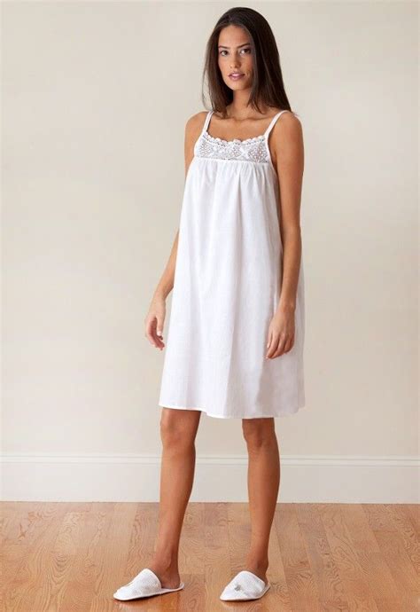Jenn White Cotton Nightgown Lace El311 Night Gown Nightgowns