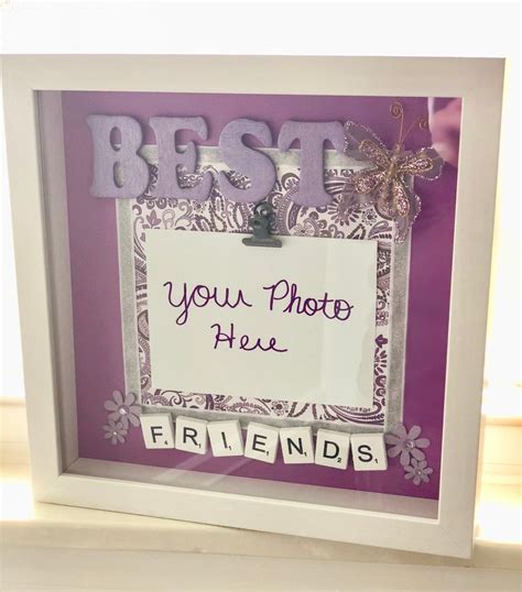 Handmade Best Friends Shadow Box Picture With Photo Clip Best | Etsy