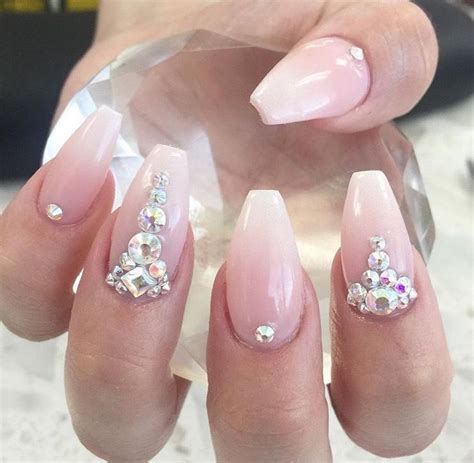 Pink Nails Crystals Crystal Nails Nails Nail Designs