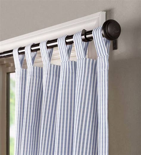 Thermalogic Insulated Ticking Stripe Tab Top Curtain Pairs Plowhearth