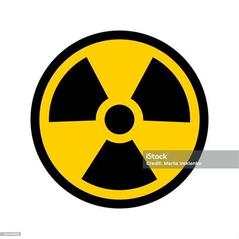 Tanda Radiasi Simbol Peringatan Ikon Datar Vektor Radioaktif Simbol