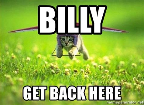 Billy Get Back Here Flying Cat Meme Generator