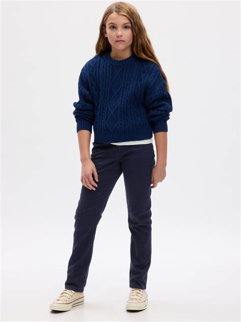 Kids Uniform Skinny Khakis With Gap Shield Gap