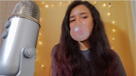ASMR Gum Chewing Blowing And Mouth Sounds Part 2 YouTube