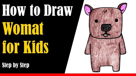 How To Draw A Wombat For Kids Step By Step Very Easy Easy Drawings