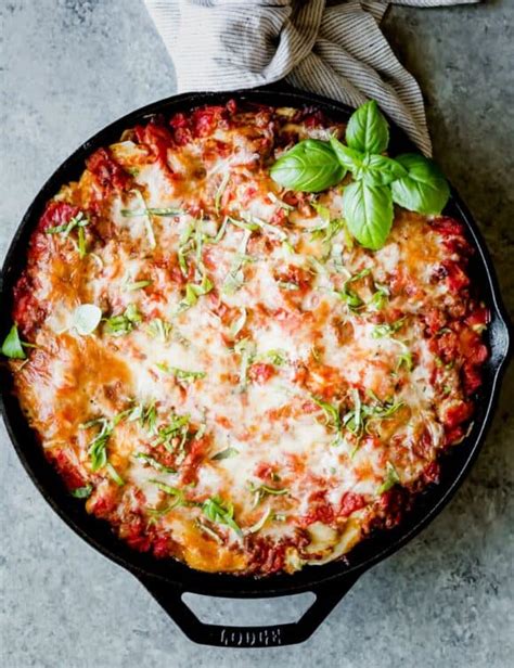 Easy Skillet Lasagna With No Boil Noodles — Salt And Baker