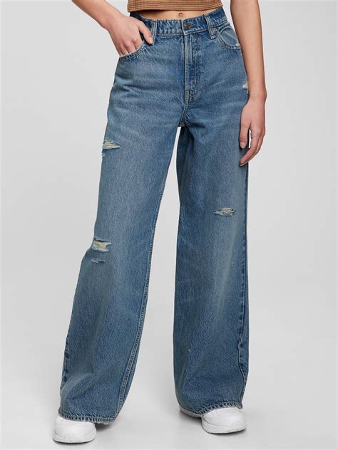 Teen Low Rise Wide Stride Jeans With Washwell Gap
