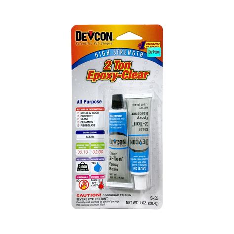 Devcon S 35 2 Ton Epoxy 1oz 2840g Crystal Clear