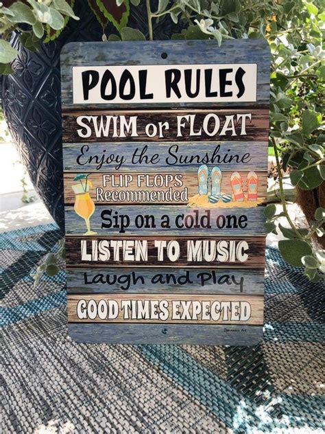 Pool Rules Metal Sign V1 Beach Decor Home Decor Pool Sign
