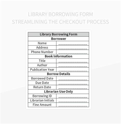 Library Borrowing Form Streamlining The Checkout Process Excel Template