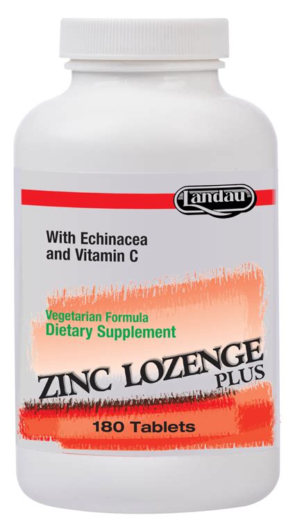 Landau Kosher Zinc Lozenge Plus With Echinacea And Vitamin C Orange Flavor New And Improved 180