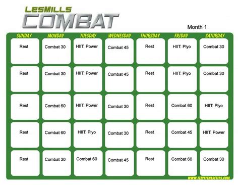 Les Mills Combat Month Hip Hop Abs Workout Workout Calendar Hip