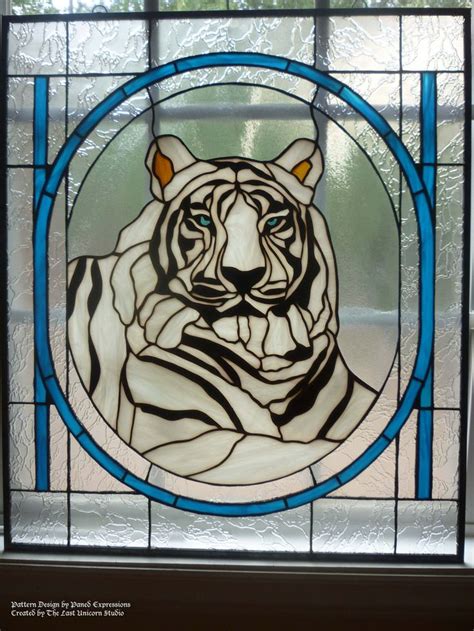 Sale White Tiger Panel 200 Off Etsy Making Stained Glass Stained