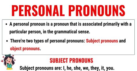 Personal Pronouns Definition Useful Rules And Examples Esl Grammar