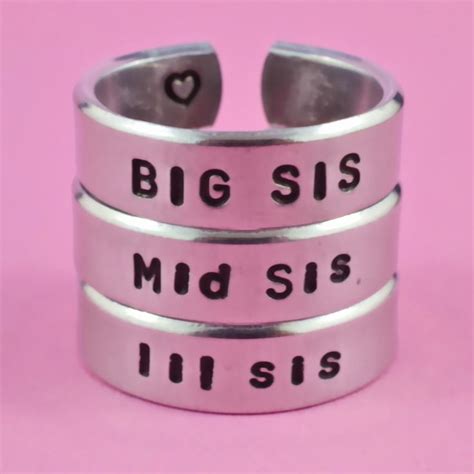 Big Sis Mid Sis Lil Sis Hand Stamped By Wonderfulstamping 2999 Big Sis Mid Sis Lil Sis