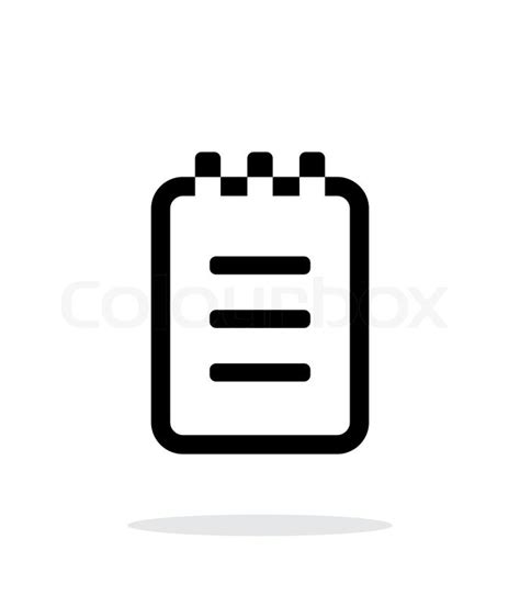 Notepad Simple Icon On White Stock Vector Colourbox