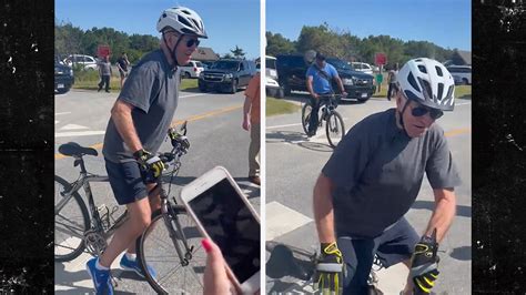 President Biden Falls Off Bike In Front Of Reporters