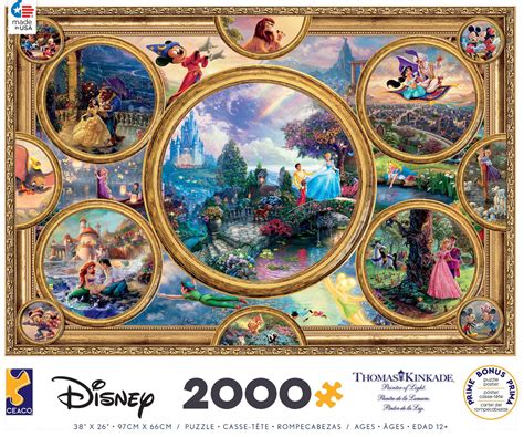 Challenge yourself with a 1000+ piece puzzle from ravensburger! THOMAS KINKADE - DISNEY COLLAGE 2000 PIECE JIGSAW PUZZLE ...